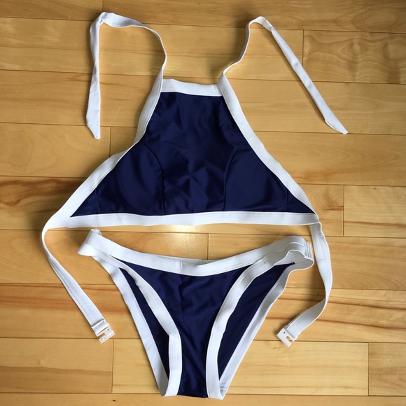 NEW Medium Navy & White Bikini Set - Picture 1 of 6
